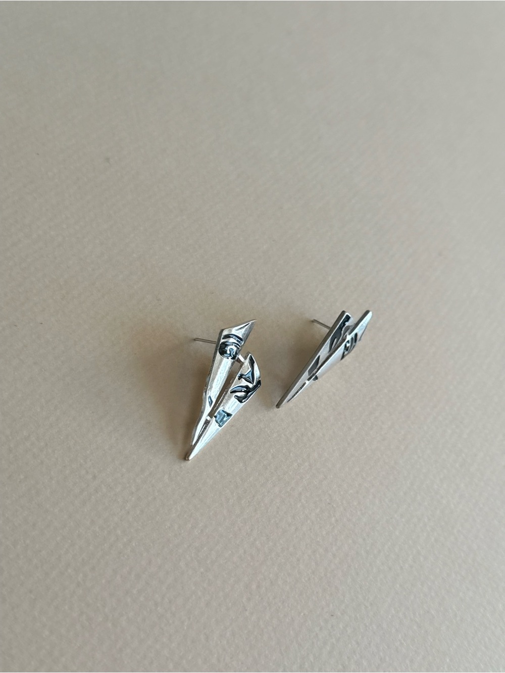 Abstract Geometric Drop Earrings N2160 - Picture 3 of 3